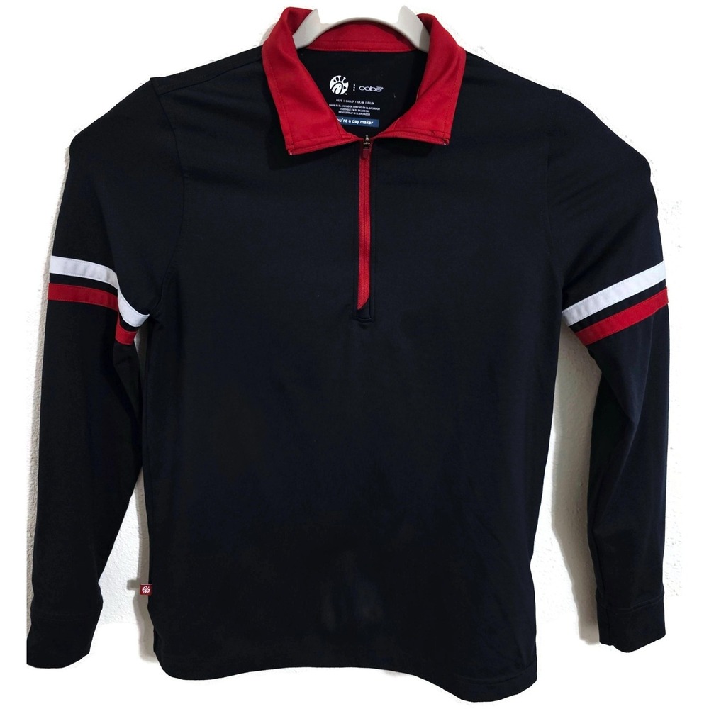 Oobe Pullover Shirt Mens Small Blue Chick-fil-A 1/4 Zip Long Sleeve Uniform